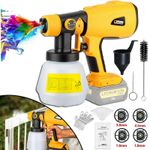 Brushless Cordless Paint Sprayer Electric Spray Paint Gun for Dewalt 18V Battery