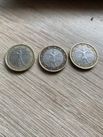 Rare 1 Euro Coin ITALY 2002 Vitruvian Man by Leonardo da Vinci Lot of 3 coins