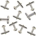 Cufflink Blanks DIY Brass Findings - Silver Plated - 8mm Flat Pad - Pack of 10