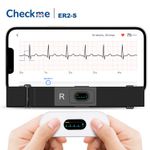 CheckMe ER2-S Mobile ECG EKG Heart Monitor with Chest Strap Wireless AI Analysis
