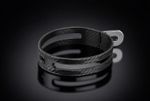 Delkevic Exhaust Silencer Strap Oval b Shape 450mm 350mm 225mm Carbon Finish