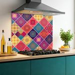 Printed Glass Kitchen Splashback 6mm Toughened Heat Resistant Hob Design No 2185