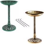 Bird Bath Pedestal Water Bowl Traditional Outdoor Garden Ornament New