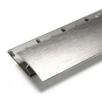 Gripperrods Premier Z Edge Door Bar Brushed Steel Nickel 0.9m