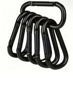 6 Pack Heavy Duty Carabiner Clip Screw Lock D Ring Keychain Hook