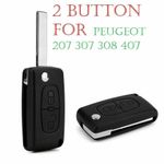 For Peugeot 207 307 308 407 2 Button Replacement Flip Key Fob Cover Case