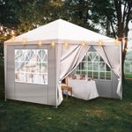 3x3M Garden White Gazebo Marquee Awning Beach Party Camping Tent Canopy W/4 Side