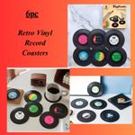 Retro Vinyl Record Coasters - Non-Slip Heat-Resistant Tablemats For Kitchen