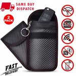 2x Car Key Signal Blocker Faraday Pouch Case - Fob Keyless RFID Blocking Cage