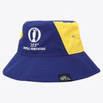 The 153rd Open Royal Portrush Pin Flag Bucket Hat - Navy/Yellow
