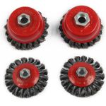 4Pcs Twist Knot Semi Flat Wire Wheel Cup Brush Set Kit For Angle Grinder M14 UK