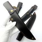 1X Dark Coffee PU Leather Sheath Case Pocket Retro for Fixed Blade Knife DIY UK