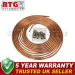RTG Roll Copper Steel 25 ft 1/4" 6mm OD Brake Line Pipe Kit
