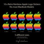 10 Classic Retro Rainbow Logo Stickers For 12 13 Apple Macbook Air Pro M3 M4 NEO