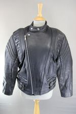CLASSIC AMI INTERNATIONAL BLACK LEATHER BIKER JACKET 36-38 INCH