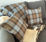Harris Tweed MacLeod Tartan Throw 150cm x 120cm & 2 Cushion Covers Bundle