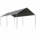 3 x 6m Heavy Duty Carport Garage Car Shelter Galvanized Steel Outdoor Open Grey