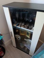60cm By 120cm Display Cabinet Black  With Clear Glass (contents not included)