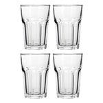 Beer Glass Tumblers Set Of 4 Euri Luxor Clear Tapered 360ml Durable Juice Cups