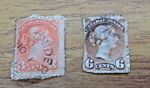 Canada Queen Victoria  3 & 6 Cents Used Stamps. Free UK Postage