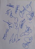 ENGLAND CRICKET,  AUTOGRAPHED a4 SHEET SIGNED BY 12, V NEW ZEALAND.  2022