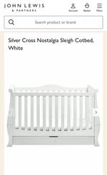 Sleigh Cot Bed By Silver Cross 3 In 1 With Mattress