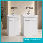 Floor Standing Bathroom Vanity Unit Basin Sink Storage Cabinet Gloss White Moder