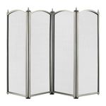 Mansion Pewter 4-Fold Fire Screen - 64cm