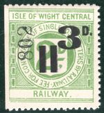 GB ISLE OF WIGHT CENTRAL RAILWAY Letter Stamp 3d Surcharge IOWCR Mint MNH BROWN2