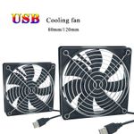 120x120x25mm 80x80x25mm 12V USB Power Cooling Case Fan For Receiver DVR Xbox TV