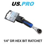 US PRO 1/4" Hex Bit Driver Hand Ratchet Micro Fine 60 Teeth 4149