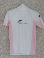 Women's White And Pink Pro Skin Rashie Swimwear Wetsuit Size Large