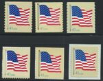 4186-91 4187 4188 4189 4190 4191 Flag 41c Definitives coil bks Set 6 Stamps MNH