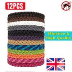 12 Pack Mosquito Repellent Bracelet, Adjustable Leather Deet-Free Bands UK