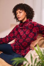 Seasalt Women's Regular Snugsoft Top Geo Snowflake Maritime