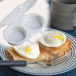 Microwave Egg Poacher Kitchen Steam Maker Cooker 2 Eggs Poach Breakfast Kitchen