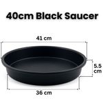 40cm Round Black Plastic Plant Pot Saucer – Drip Tray for Indoor Outdoor Use