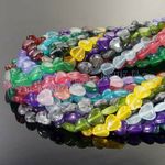 Natural 12x12mm Multicolor Mixed Gemstone Heart shaped Loose Spacer Beads 15''