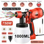 Sprayer Paint Machine Electric Spray Gun Airless HVLP Handheld 750W Garden Fence