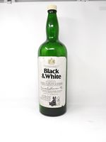Vintage Black & White Scotch Whisky Oversized Glass Bottle - 128oz / One Gallon