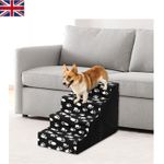 Sturdy 4-Step Pet Stairs 60X40X15cm - Ideal for Small Dogs & Cats, Black