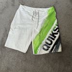 Quiksilver white, green and black board shorts men’s size 34 waist