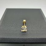 9ct Solid Gold Men's Earring with 5mm Square Cut CZ Stone(GIFTBOXED)