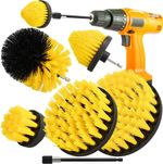 Drill Attachment Cleaning Brush Set Power Scrub Home Car Tile Bathroom Yellow