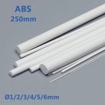 Ø1/2/3/4/5/6mm Solid ABS Plastic Pipe Round Rod Model Craft DIY Length 250mm new