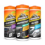 Armor All Car Interior Cleaning Wipes Triple Pack for Dashboard Glass & All