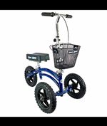 KneeRover 3-Wheel All Terrain Knee Walker Scooter Blue Foldable Storage