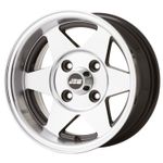 6"x12" JBW STARMAG 2 BLACK MACHINE WHEELS ONLY FITS CLASSIC MINI (x4) 