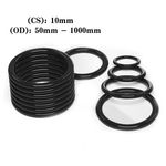 EPDM Rubber O Rings 10mm Cross Section & OD 50-1000mm Seals O-Ring Washer Gasket