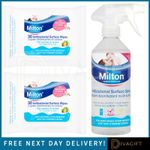 MILTON ANTIBACTERIAL MULTI SURFACE SPRAY DISINFECTANT WIPES 500ML 30 WIPES NEW
